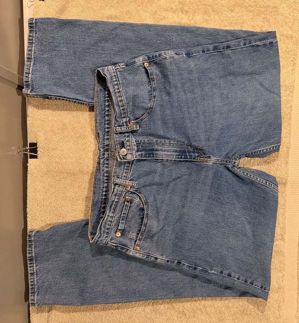 Levi's 505 Regular Fit Jeans W36 L32 Blue Denim Straight Leg